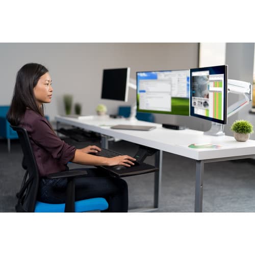 Kensington SmartFit One-Touch Dual Monitor Arm - Mounting kit - adjustable arm - for 2 monitors - metal - silver grey - screen size: 13"-32" - C-clamp, grommet, desk-mountable — view 15