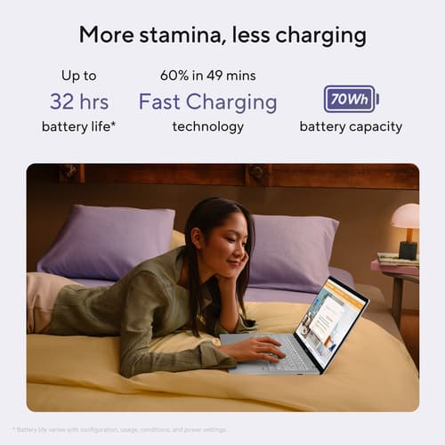 ASUS Vivobook S 16 S3607QA-PL004W - Snapdragon X - X1-26-100 / up to 2.9 GHz - Win 11 Home - Qualcomm Adreno - 16 GB RAM - 512 GB SSD NVMe - 16" 1920 x 1200 @ 144 Hz - Wi-Fi 6E, Bluetooth - cool silver — view 18