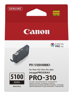 Canon PFI-5100 MBK - 14.4 ml - matte black - original - hanging box - ink tank - for imagePROGRAF PRO-310