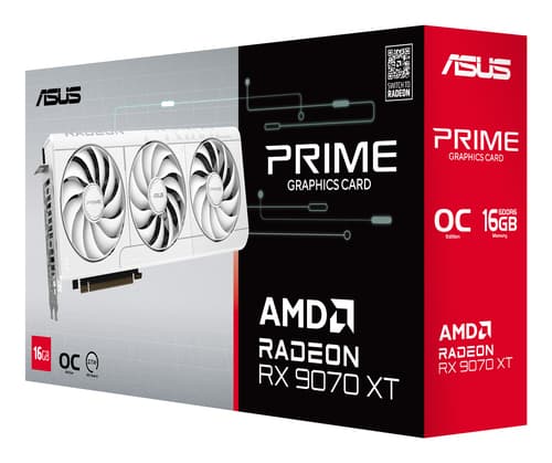ASUS PRIME - OC Edition - graphics card - Radeon RX 9070 XT - 16 GB - white — view 13