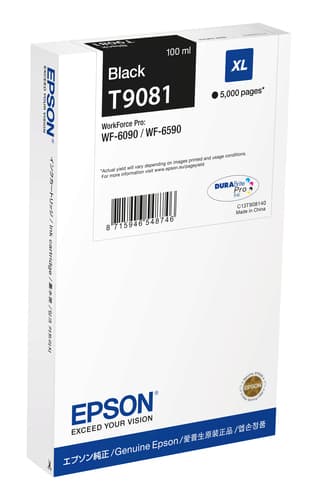 Epson Ink Cartridges, DURABrite" Pro, T9081, Singlepack, 1 x 100.0 ml Black, XL — view 1