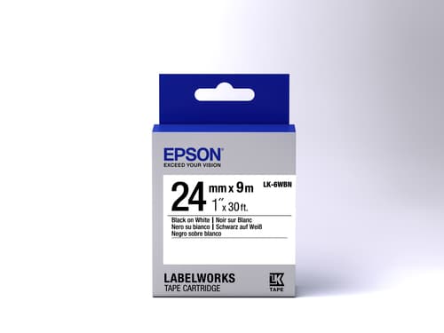 Epson LabelWorks LK-6WBN - Black on white - Roll (2.4 cm x 9 m) 1 roll(s) label tape - for LabelWorks LW-1000P, LW-600P, LW-700, LW-900P, LW-Z700FK, LW-Z710, LW-Z900FK — view 3