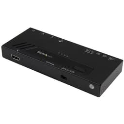 StarTech.com 4 Port HDMI Switch - 4K with Fast Switching, Auto-Sensing & Serial Control - Automatic 4x1 HDMI Video Switcher Box (VS421HD4KA) - Video/audio switch - 4 x HDMI - desktop