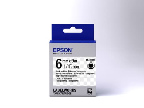 Epson LabelWorks LK-2TBN - Black on clear - Roll (0.6 cm x 9 m) 1 roll(s) label tape - for LabelWorks LW-1000, 300, 400, 600, 700, 900, K400, Z700, Z710, Z900 — view 3