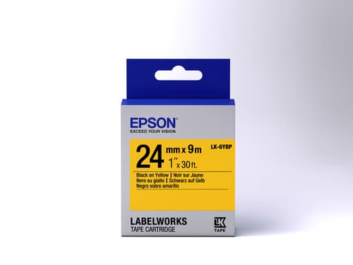 Epson LabelWorks LK-6YBP - Black on yellow - Roll (2.4 cm x 9 m) 1 roll(s) label tape - for LabelWorks LW-1000P, LW-600P, LW-700, LW-900P, LW-Z700FK, LW-Z900FK — view 3
