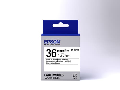Epson LabelWorks LK-7WBN - Black on white - Roll (3.6 cm x 9 m) 1 roll(s) label tape - for LabelWorks LW-1000P, LW-900P, LW-Z900FK — view 3