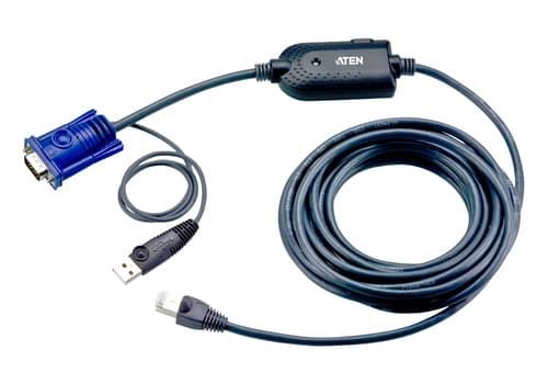 ATEN KA7970 USB KVM Adapter Cable (CPU Module) - Keyboard / video / mouse (KVM) cable - RJ-45 (M) to USB, HD-15 (VGA) (M) - 4.5 m