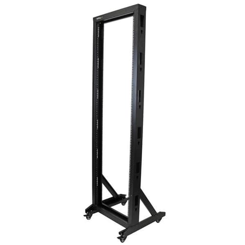 StarTech.com 42U Mobile Open Frame Network Rack with Wheels- 663lbs - 2 Post 19" Portable Rack for Computer, AV, Media, IT Equipment (2POSTRACK42) - Rack open frame - 42U - TAA Compliant - for P/N: CABSCREWM5B, CABSCREWSM5, CABSCREWSM5B, CABSCREWSM62, CABSCREWSM6B, CABSCRWS1224