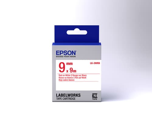 Epson LabelWorks LK-3WRN - Red on white - Roll (0.9 cm x 9 m) 1 roll(s) label tape - for LabelWorks LW-1000, 300, 400, 600, 700, 900, K400, Z700, Z710, Z900 — view 3