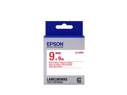 Epson LabelWorks LK-3WRN - Red on white - Roll (0.9 cm x 9 m) 1 roll(s) label tape - for LabelWorks LW-1000, 300, 400, 600, 700, 900, K400, Z700, Z710, Z900