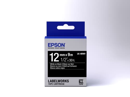 Epson LabelWorks LK-4BWV - White on black - Roll (1.2 cm x 9 m) 1 roll(s) label tape - for LabelWorks LW-1000, 300, 400, 600, 700, 900, K400, Z700, Z710, Z900 — view 3