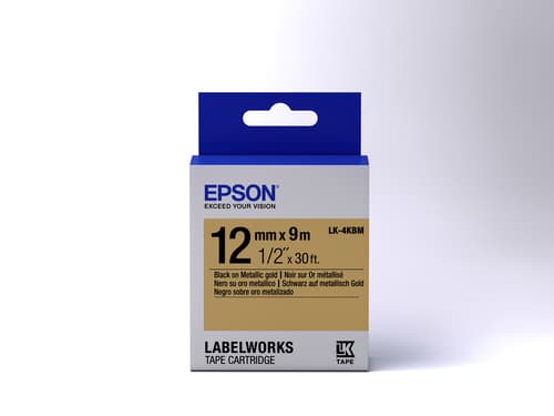 Epson LabelWorks LK-4KBM - Black on gold - Roll (1.2 cm x 9 m) 1 roll(s) label tape - for LabelWorks LW-1000, 300, 400, 600, 700, 900, K400, Z700, Z710, Z900 — view 3