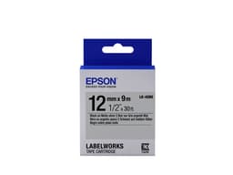 Epson LabelWorks LK-4SBE - Black on matte silver - Roll (1.2 cm x 2.9 m) 1 roll(s) label tape - for LabelWorks LW-1000, 300, 400, 600, 700, 900, K400, Z700, Z710, Z900