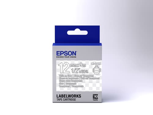 Epson LabelWorks LK-4TWN - White on transparent - Roll (1.2 cm x 2.9 m) 1 roll(s) label tape - for LabelWorks LW-1000, 300, 400, 600, 700, 900, K400, Z700, Z710, Z900 — view 3