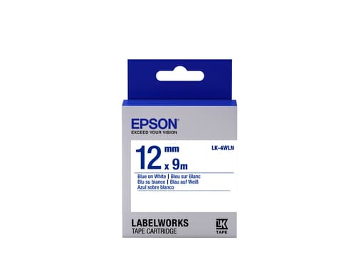 Epson LabelWorks LK-4WLN - Blue on white - Roll (1.2 cm x 9 m) 1 roll(s) label tape - for LabelWorks LW-1000, 300, 400, 600, 700, 900, K400, Z700, Z710, Z900