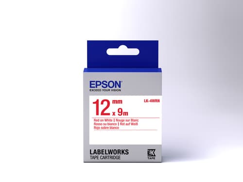 Epson LabelWorks LK-4WRN - Red on white - Roll (1.2 cm x 2.9 m) 1 roll(s) label tape - for LabelWorks LW-1000, LW-300, LW-400, LW-600, LW-700, LW-900, LW-K400, LW-Z700, LW-Z900 — view 3