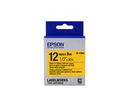 Epson LabelWorks LK-4YBW - Black on yellow - Roll (1.2 cm x 9 m) 1 roll(s) label tape - for LabelWorks LW-1000, 300, 400, 600, 700, 900, K400, Z700, Z710, Z900