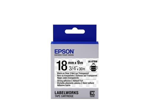 Epson LabelWorks LK-5TBW - Black on clear - Roll (1.8 cm x 9 m) 1 roll(s) label tape - for LabelWorks LW-1000, LW-400, LW-600, LW-700, LW-900, LW-K400, LW-Z700, LW-Z900