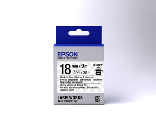 Epson LabelWorks LK-5TBW - Black on clear - Roll (1.8 cm x 9 m) 1 roll(s) label tape - for LabelWorks LW-1000, LW-400, LW-600, LW-700, LW-900, LW-K400, LW-Z700, LW-Z900 — view 3