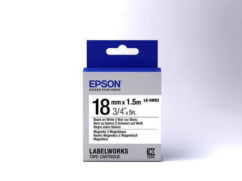 Epson LabelWorks LK-5WB2 - Black on white - Roll (0.6 cm x 9 m) 1 roll(s) label tape - for LabelWorks LW-1000, 300, 400, 600, 700, 900, K400, Z700, Z710, Z900 — view 3