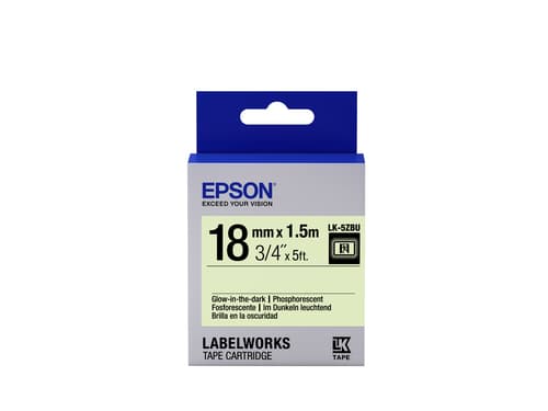 Epson LabelWorks LK-5ZBU - Glow in the dark - Roll (1.8 cm x 1.5 m) 1 roll(s) label tape - for LabelWorks LW-1000, LW-400, LW-600, LW-700, LW-900, LW-K400, LW-Z700, LW-Z710, LW-Z900