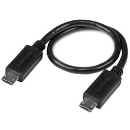 StarTech.com 8in Micro USB to Micro USB Cable - Male to Male - Micro USB OTG Cable for Your Mobile Device (UUUSBOTG8IN) - USB cable - Micro-USB Type B (M) to Micro-USB Type B (M) - USB OTG - 20.32 cm - black
