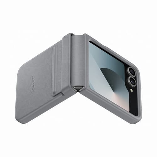 ^FAUX LEATHER CASE FLIP6 GRY — view 3