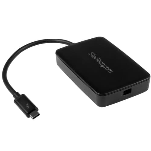StarTech.com Thunderbolt 3 to Thunderbolt 2 Adapter, TB3 Laptop to TB2 Displays & Devices, Thunderbolt 2 20Gbps or Thunderbolt 1 10Gbps, TB3 to TB2 Converter, TB3 Certified, Windows & Mac - 8in Attached Cable (TBT3TBTADAP) - Adapter - Mini DisplayPort (F) to 24 pin USB-C (M) - Thunderbolt 3 - 28 cm - black - for P/N: TB3DK2DPM2, TB3DK2DPPDUE, TB3DKDPMAW, TB3DKDPMAWUE, TB3DOCK2DPPD, TB3DOCK2DPPU
