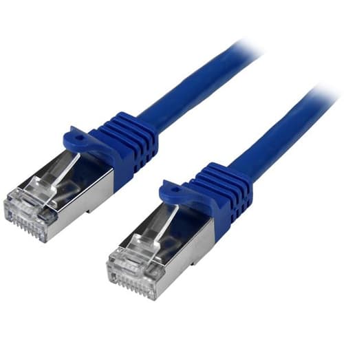 StarTech.com 1m CAT6 Ethernet Cable, 10 Gigabit Shielded Snagless RJ45 100W PoE Patch Cord, CAT 6 10GbE SFTP Network Cable w/Strain Relief, Blue, Fluke Tested/Wiring is UL Certified/TIA - Category 6 - 26AWG (N6SPAT1MBL) - Patch cable - RJ-45 (M) to RJ-45 (M) - 1 m - SFTP - CAT 6 - molded, snagless - blue