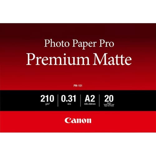 Canon Pro Premium PM-101 - Smooth matte - 310 micron - warm white tone - A2 (420 x 594 mm) - 210 g/m� - 20 sheet(s) photo paper