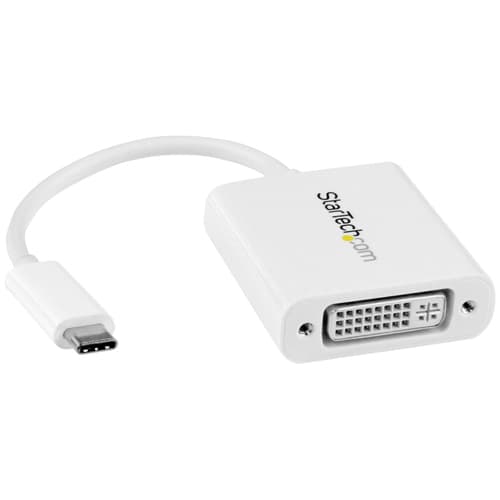 StarTech.com USB C to DVI Adapter - White - 1920x1200 - USB Type C Video Converter for Your DVI D Display / Monitor / Projector (CDP2DVIW) - External video adapter - USB-C - DVI - white - for P/N: TB4CDOCK
