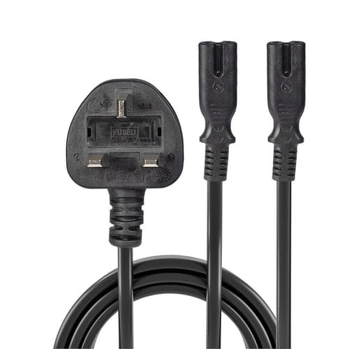 2.5M Y CABLE UK 3 PIN TO 2 X IEC C7 — view 3