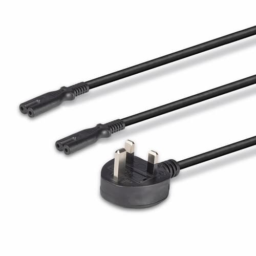 2.5M Y CABLE UK 3 PIN TO 2 X IEC C7 — view 6