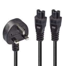 2.5M Y CABLE UK 3 PIN TO 2 X IEC C5