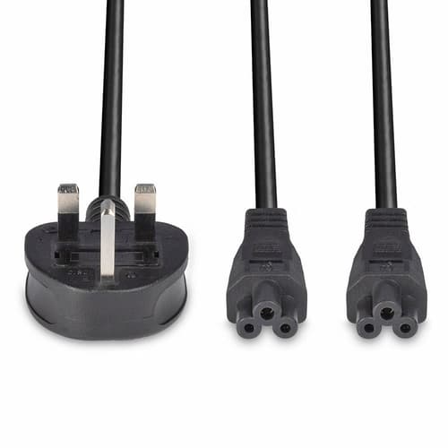 2.5M Y CABLE UK 3 PIN TO 2 X IEC C5 — view 5