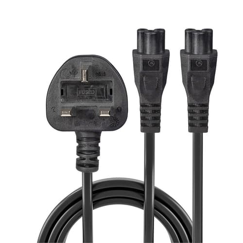 2.5M Y CABLE UK 3 PIN TO 2 X IEC C5 — view 3