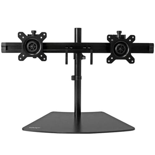 StarTech.com Dual Monitor Mount - Supports Monitors 12" to 24" - Adjustable - VESA Monitor Stand for Desk - Low Profile Base - Horizontal - Black (ARMBARDUO) - Stand - adjustable arm - for LCD display - plastic, steel, aluminium - black - screen size: 24" - stand mountable - for P/N: ACCSMNT, DK30A2DH, DK30C2DAGPD, DK30C2HAGPD, PXT101YUK, TB3DK2DPM2, TB3DK2DPPD
