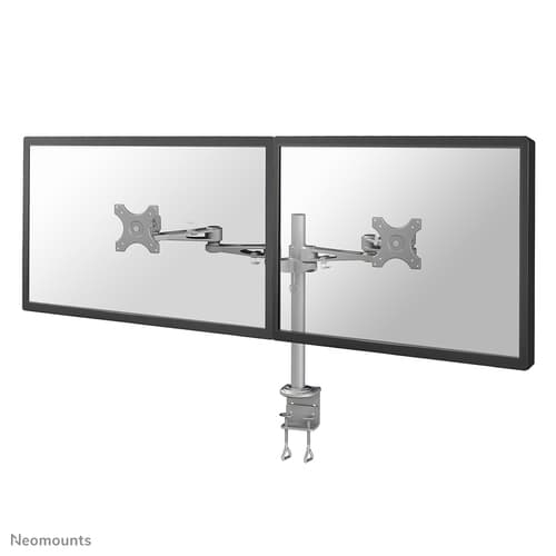 Neomounts FPMA-D935D - Mounting kit - full-motion - for 2 LCD displays - silver - screen size: 10"-27" - clamp mountable, desk-mountable