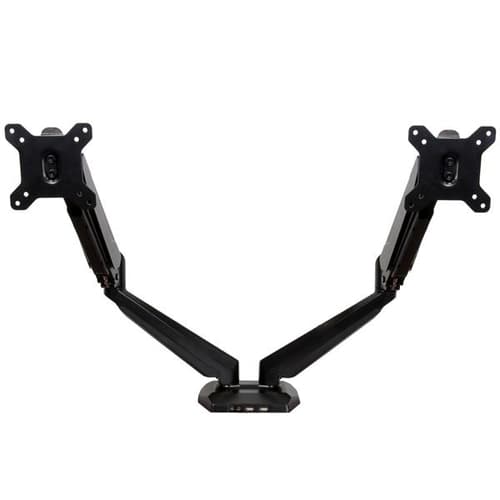 StarTech.com Desk Mount Dual Monitor Arm - One-Touch Height Adjustment (ARMSLIMDUO) - Mounting kit - adjustable arm - for LCD display - aluminium - black - screen size: 12"-32" - desk-mountable - for P/N: ACCSMNT, DK30A2DH, DK30C2DAGPD, DK30C2HAGPD, PXT101YUK, TB3DK2DPM2, TB3DK2DPPD