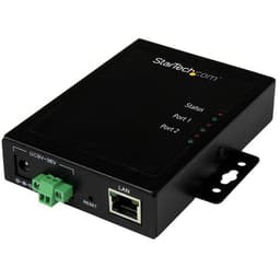 StarTech.com 2 Port Serial-to-IP Ethernet Device Server - RS232 - Metal and Mountable - Serial Device Server - RS232 Serial-Over-IP (NETRS2322P) - Device server - 2 ports - 100Mb LAN, RS-232 - AC 120/230 V / DC 9 - 36 V - in wall