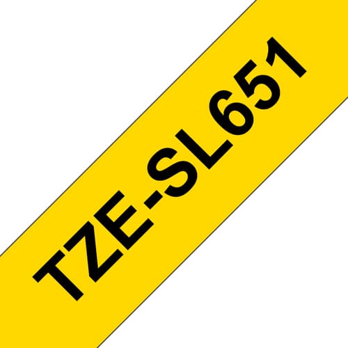 Brother TZe-SL651 - Self-adhesive - black on yellow - Roll (2.4 cm x 8 m) 1 cassette(s) laminated tape - for P-Touch PT-D800W, PT-E550WSP, PT-E550WVP, PT-P900W, PT-P950NW