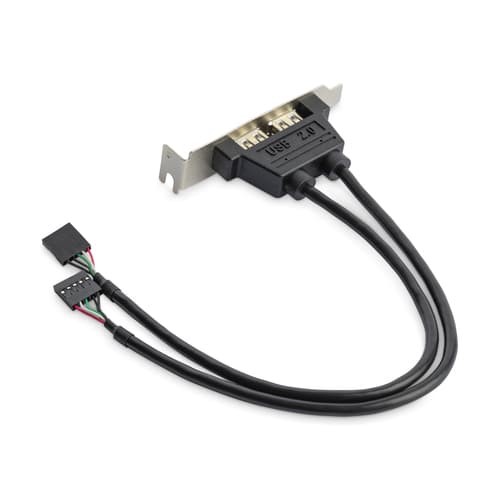 StarTech.com 2 Port USB A Female Low Profile Slot Plate Adapter - 2 Port USB Bracket - USB 2.0 A Female (USBPLATELP) - USB panel - USB (F) to 5 pin in-line (F)