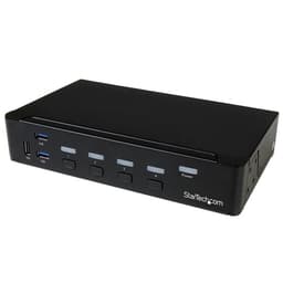 StarTech.com 4 Port DisplayPort KVM Switch - DP KVM Switch with Audio and Built-in USB 3.0 Hub for Peripherals - 4K 30Hz (SV431DPU3A2) - KVM / USB switch - 4 x KVM / audio / USB + 3 x SuperSpeed USB - 1 local user - rack-mountable - AC 120/230 V / DC 9 - 12 V - for P/N: SV431RACK