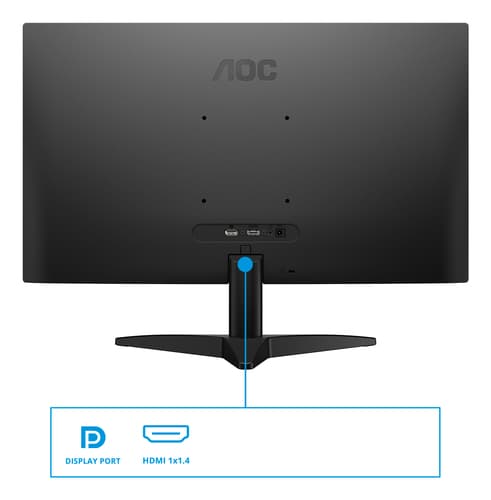 AOC 24B36X - LED monitor - 24" (23.8" viewable) - 1920 x 1080 Full HD (1080p) @ 144 kHz - IPS - 1500:1 - HDR10 - 0.5 ms - HDMI, DisplayPort - black — view 4