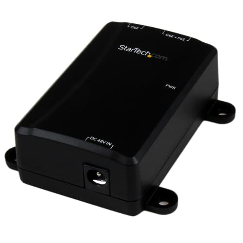 StarTech.com 1 Port Gigabit Midspan - PoE+ Injector - 802.3at and 802.3af - Wall-Mountable Power over Ethernet Injector Adapter (POEINJ1GW) - PoE injector - 30 Watt