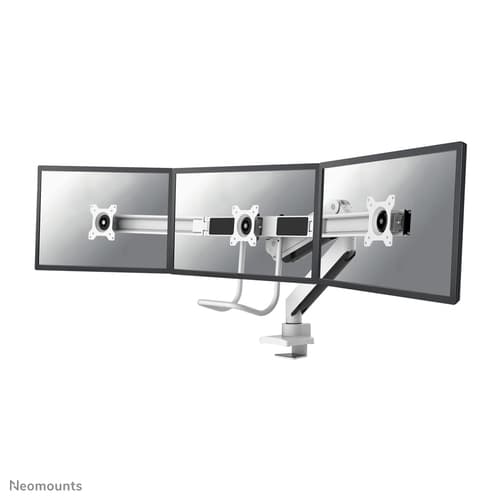 Neomounts NM-D775DX3 - Mounting kit - full-motion - for 3 LCD displays - aluminium - white - screen size: 17"-24" - clamp mountable, grommet, desk-mountable