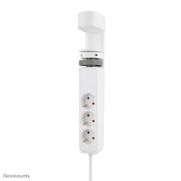 Neomounts - Power strip - USB-C + USB-A - AC 230 V - 3680 Watt - input: Type F - output connectors: 3 (2 x 24 pin USB-C (PD), USB, 3 x power Type F) - 1.4 m cord - white - with Clamp Desk Mount