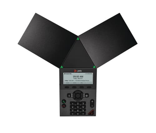 Poly Trio 8300 - Conference VoIP phone - with Bluetooth interface - 3-way call capability - SIP, SRTP, SDP - 3 lines - black - government GSA - TAA Compliant — view 5