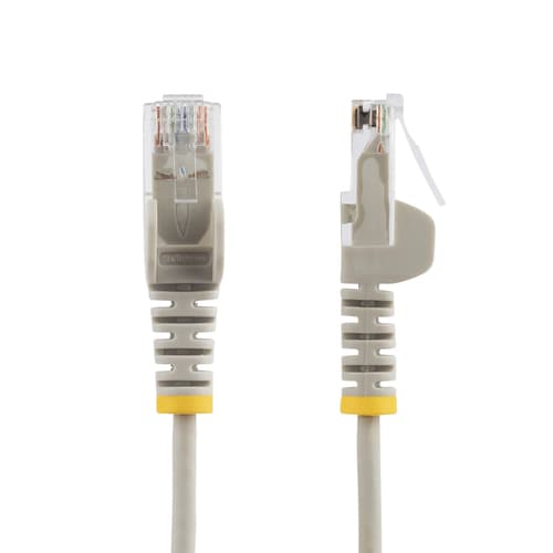 StarTech.com - Patch cable - RJ-45 (M) to RJ-45 (M) - 3.6 mm - UTP - CAT 5/5e/6 - IEEE 802.3bt - halogen-free, snagless, straight - grey — view 3