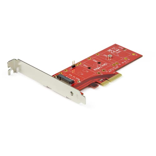 StarTech.com M2 PCIe SSD Adapter - x4 PCIe 3.0 NVMe / AHCI / NGFF / M-Key - Low Profile and Full Profile - SSD PCIe M.2 Adapter (PEX4M2E1) - Interface adapter - M.2 - Expansion Slot to M.2 - M.2 Card - PCIe x4 - red - for P/N: BNDTB10GI, BNDTB210GSFP, BNDTB310GNDP, BNDTB410GSFP, BNDTB4M2E1, BNDTBUSB3142